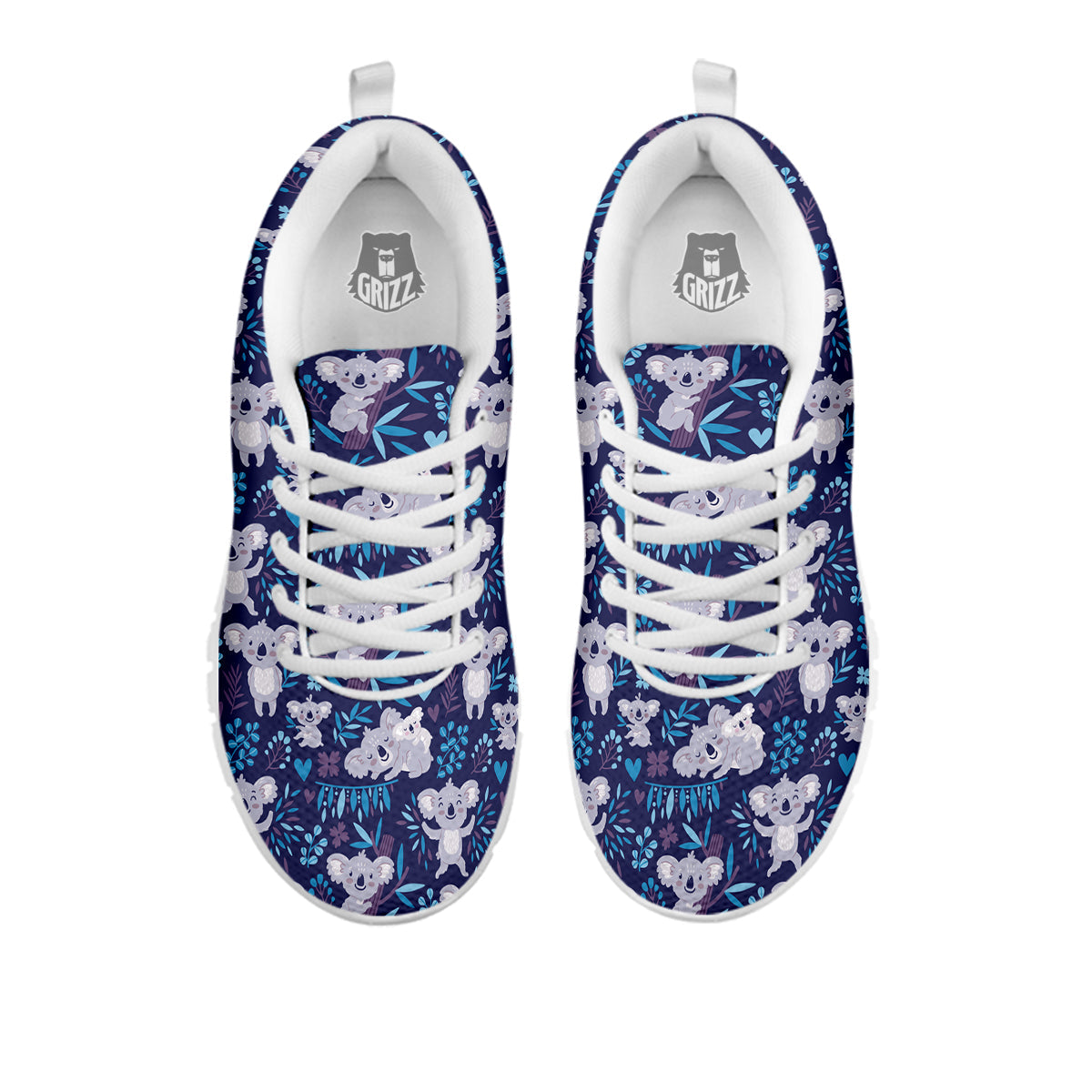 Cute Koala Print Pattern White Sneaker-grizzshop