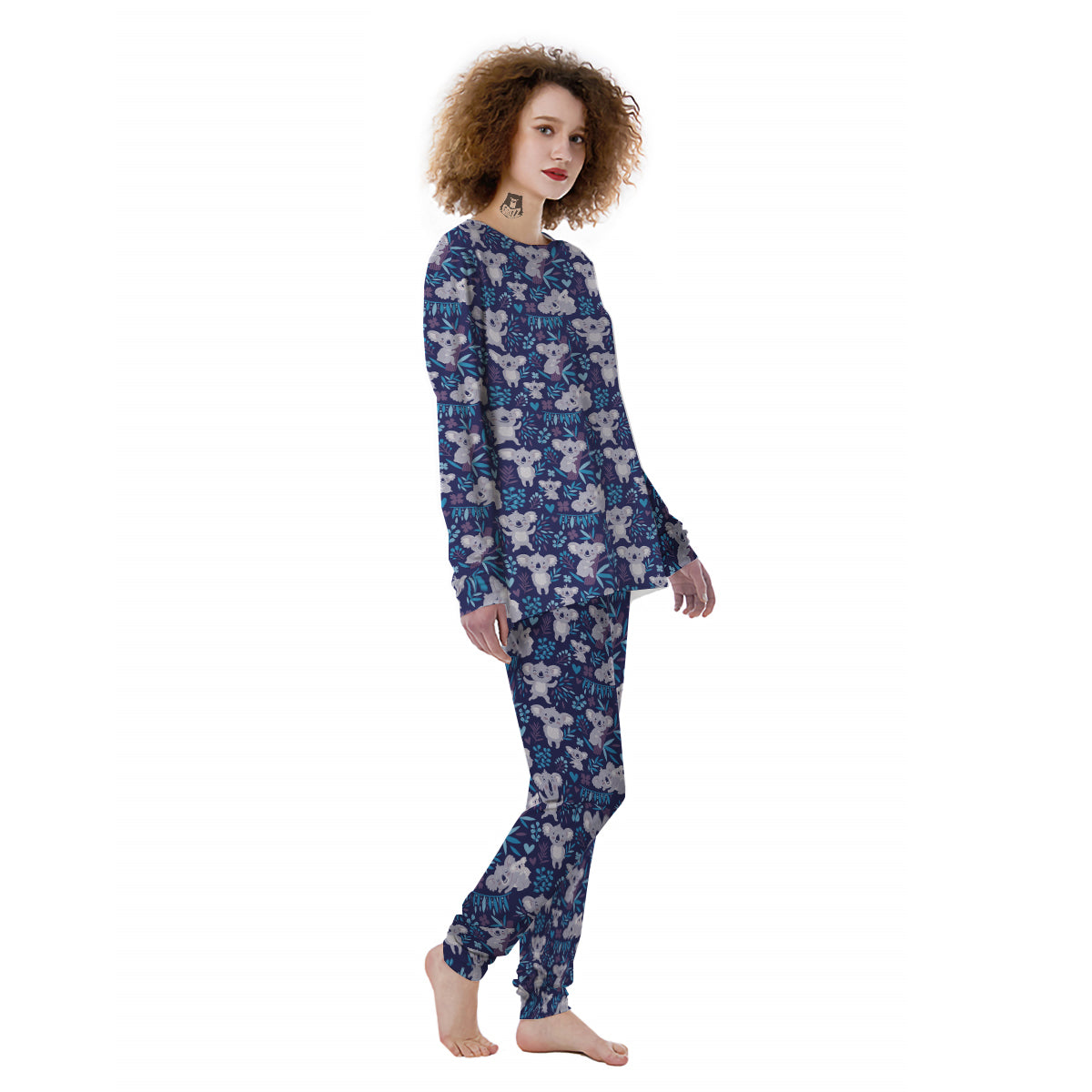 Cute Koala Print Pattern Women's Pajamas-grizzshop