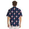 Cute Little Mermaid Print Pattern Men's Short Sleeve Shirts-grizzshop