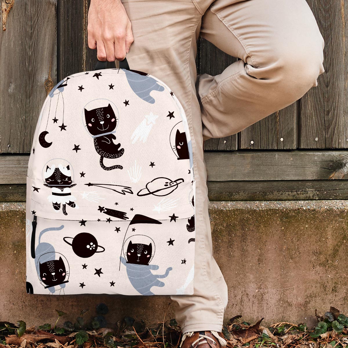 Cute Meow Astronaut Cat Print Backpack-grizzshop