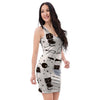 Cute Meow Astronaut Cat Print Bodycon Dress-grizzshop