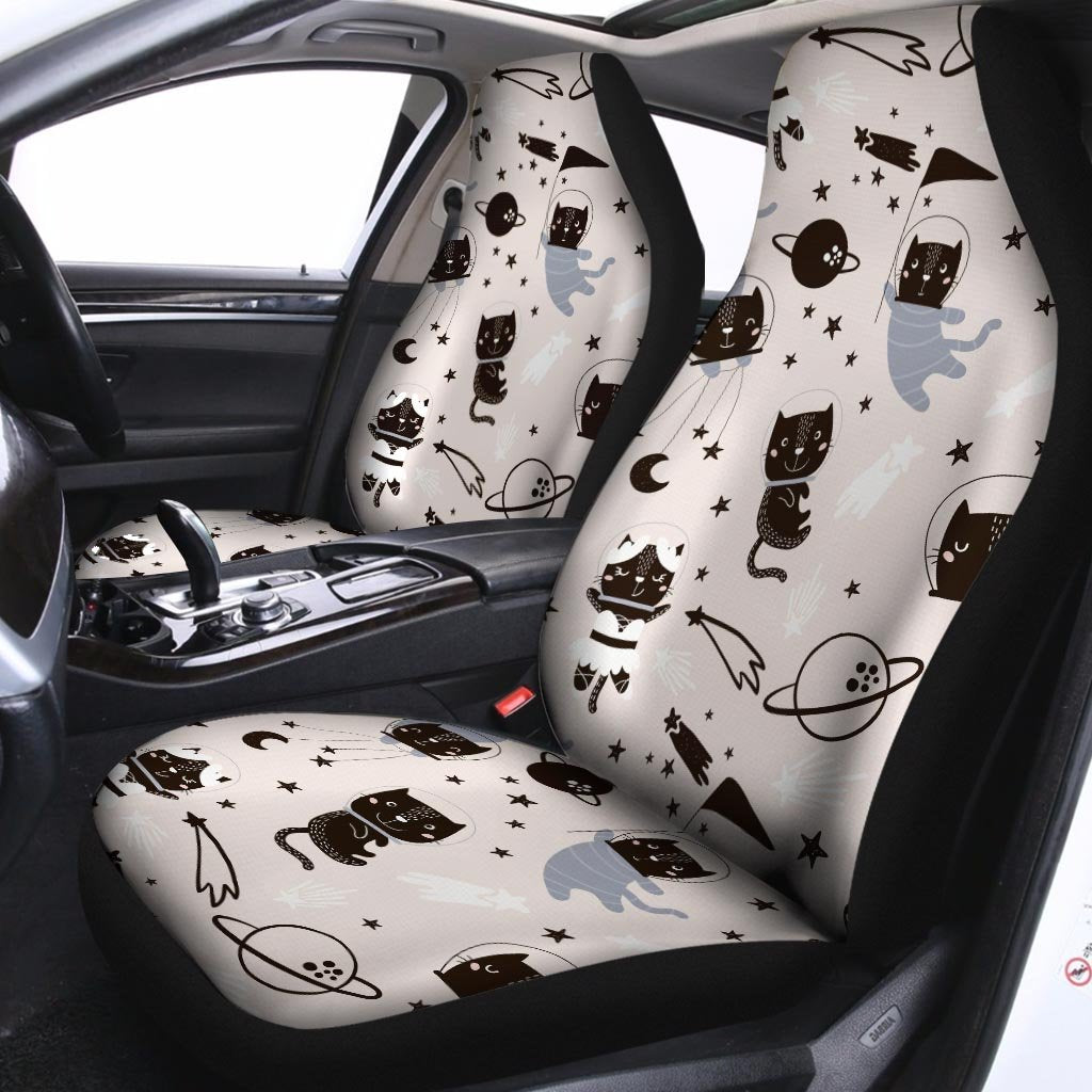 Cute Meow Astronaut Cat Print Car Seat Covers-grizzshop