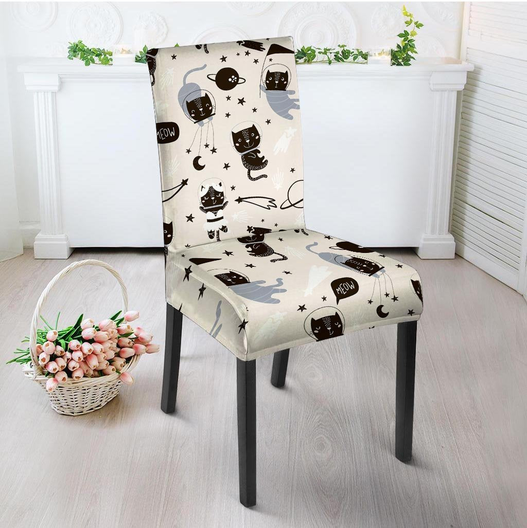 Cute Meow Astronaut Cat Print Chair Cover-grizzshop