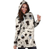 Cute Meow Astronaut Cat Print Hoodie Dress-grizzshop