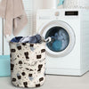 Cute Meow Astronaut Cat Print Laundry Basket-grizzshop