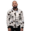 Cute Meow Astronaut Cat Print Men's Bomber Jacket-grizzshop