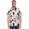 Cute Meow Astronaut Cat Print Men's Short Sleeve Shirt-grizzshop