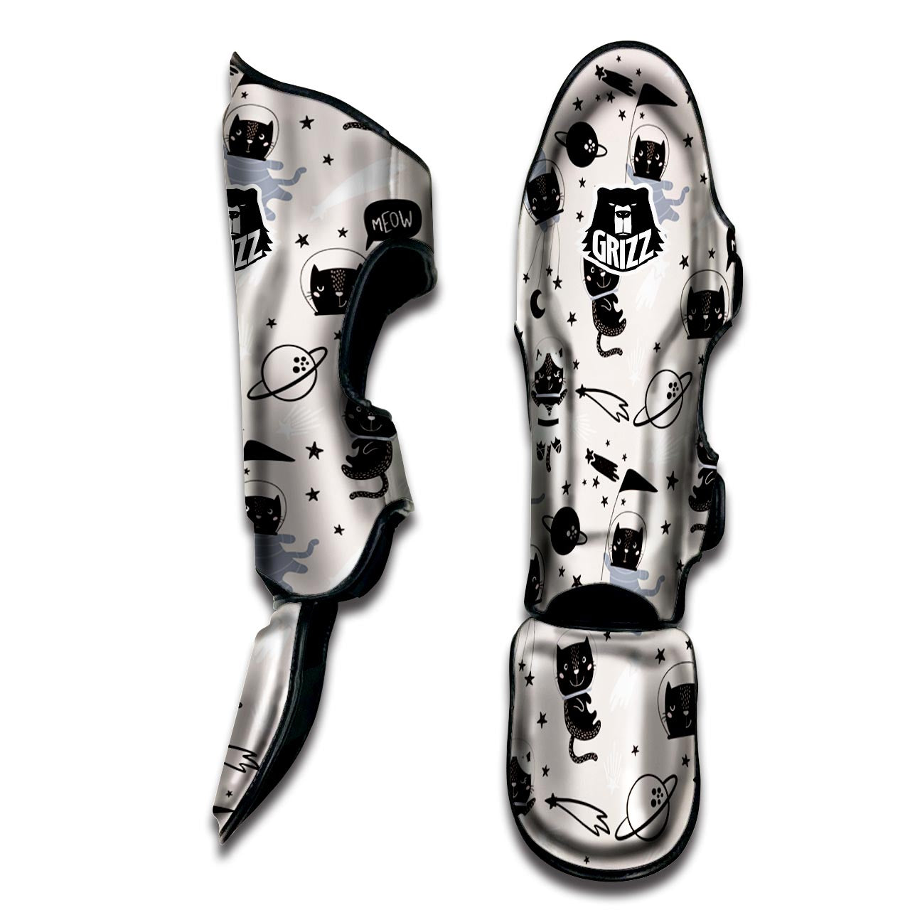 Cute Meow Astronaut Cat Print Muay Thai Shin Guard-grizzshop