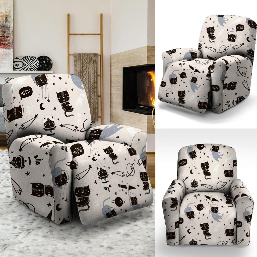 Cute Meow Astronaut Cat Print Recliner Cover-grizzshop