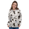 Cute Meow Astronaut Cat Print Women's Hoodie-grizzshop