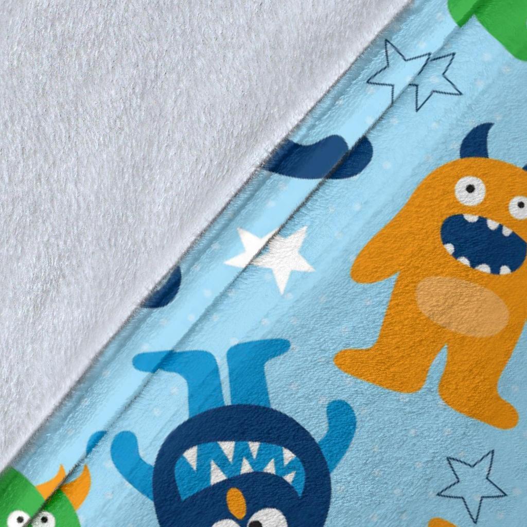 Cute Monster Print Pattern Blanket-grizzshop