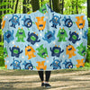 Cute Monster Print Pattern Hooded Blanket-grizzshop