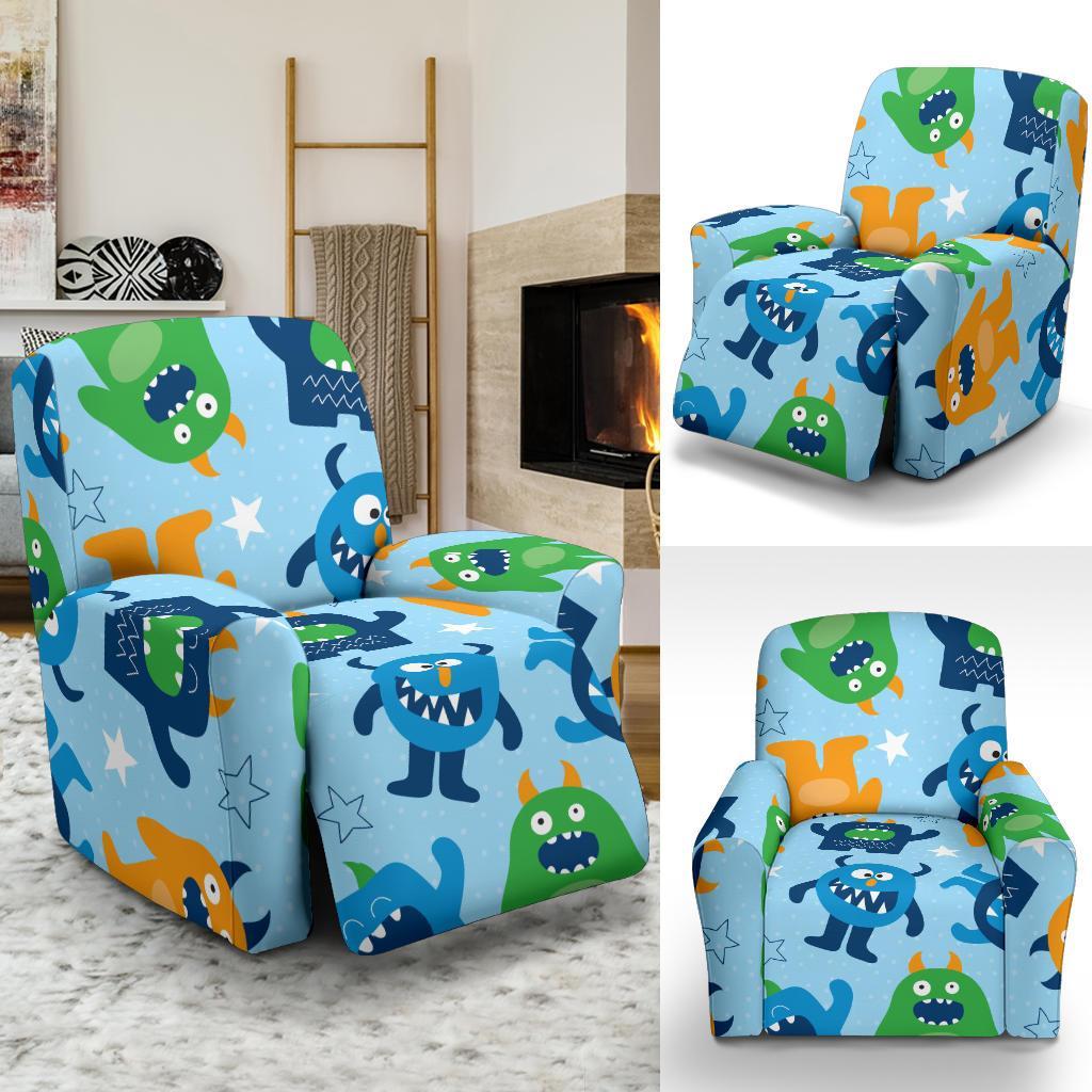 Cute Monster Print Pattern Recliner Cover-grizzshop