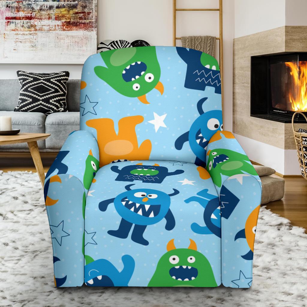 Cute Monster Print Pattern Recliner Cover-grizzshop