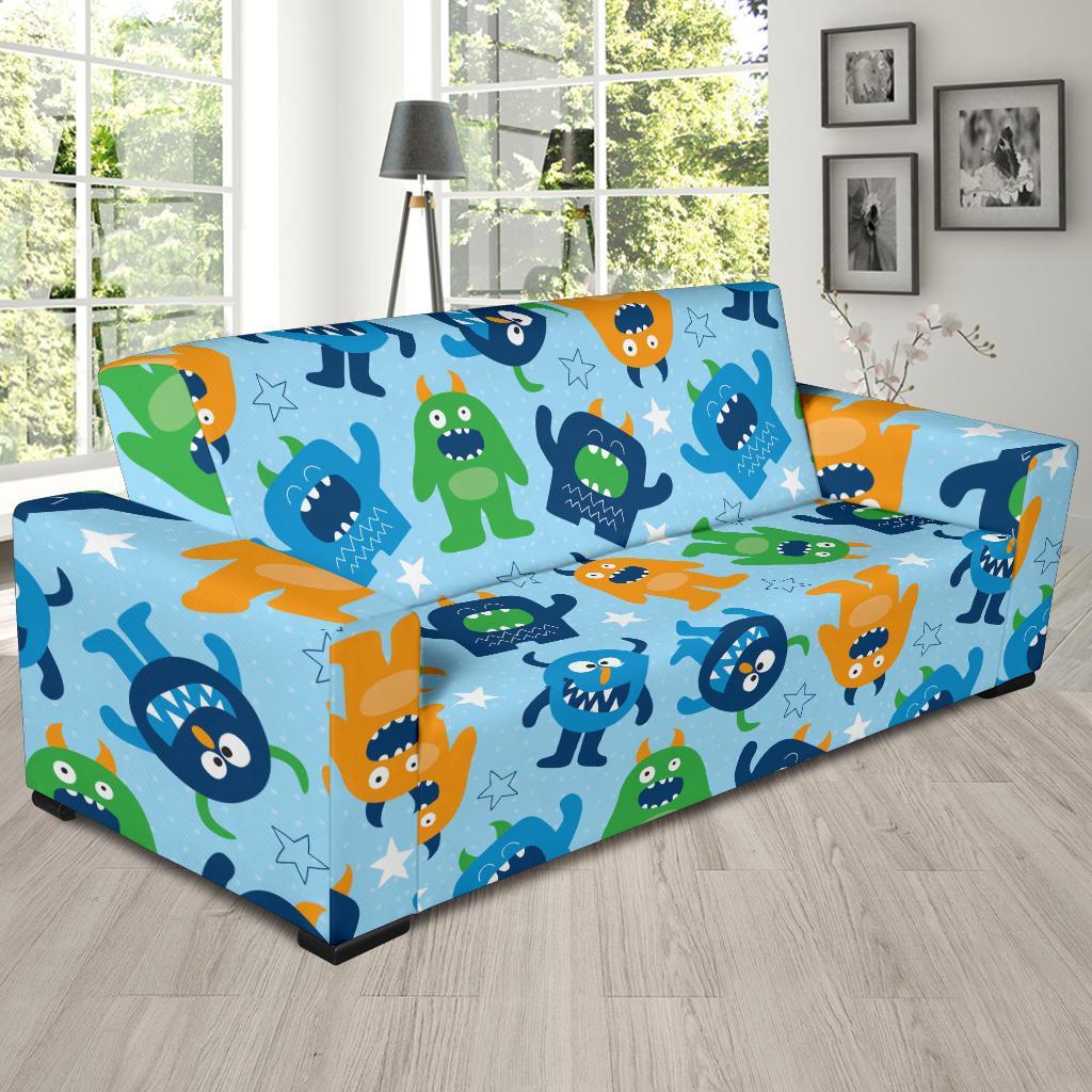 Cute Monster Print Pattern Sofa Covers-grizzshop