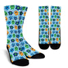 Cute Monster Print Pattern Unisex Crew Socks-grizzshop