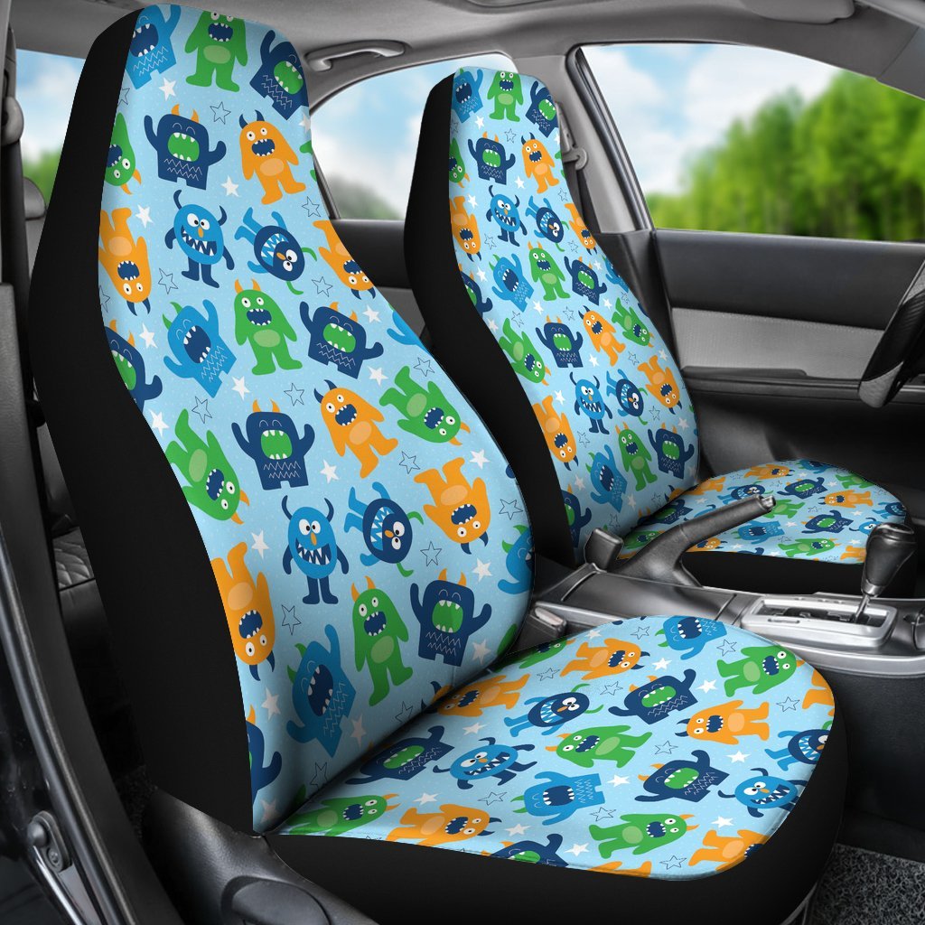 Cute Monster Print Pattern Universal Fit Car Seat Cover-grizzshop