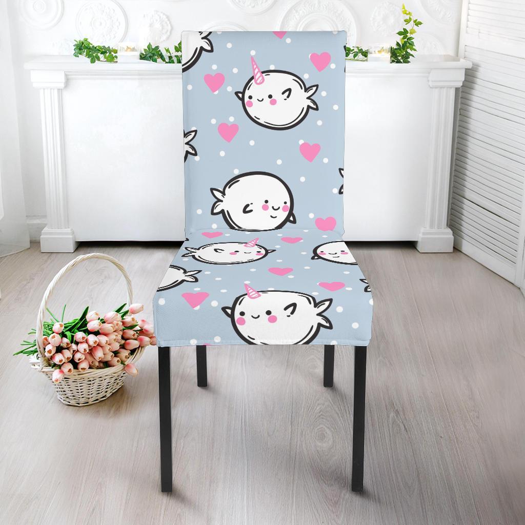 Cute Narwhal Pattern Print Chair Cover-grizzshop