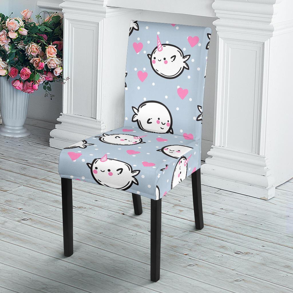 Cute Narwhal Pattern Print Chair Cover-grizzshop