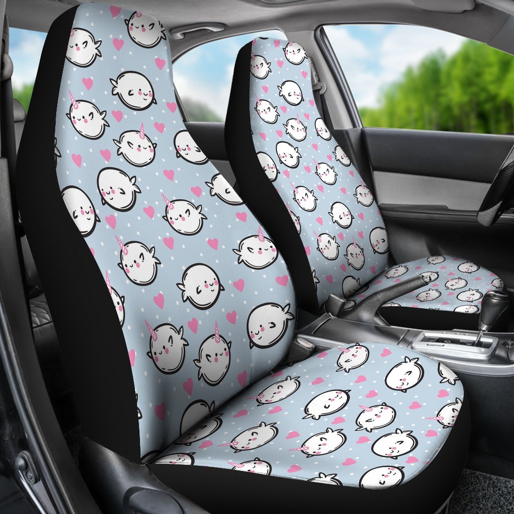 Cute Narwhal Pattern Print Universal Fit Car Seat Cover-grizzshop