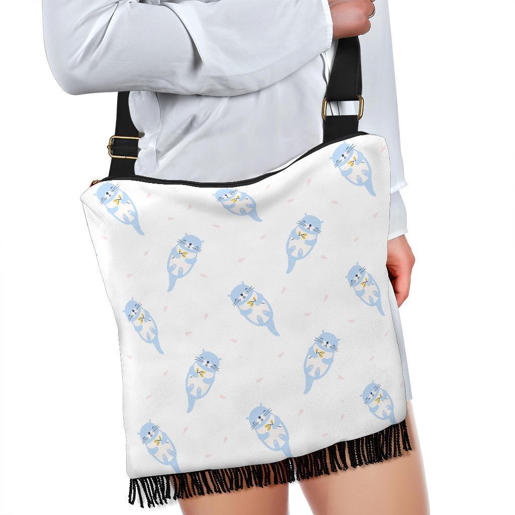 Cute Otter Pattern Print Crossbody Bags-grizzshop