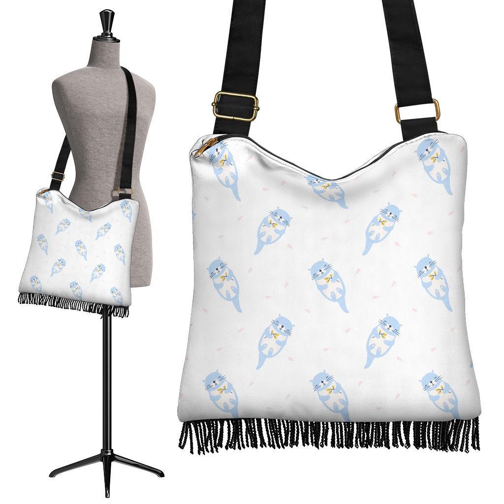 Cute Otter Pattern Print Crossbody Bags-grizzshop