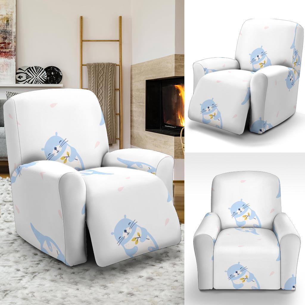 Cute Otter Pattern Print Recliner Cover-grizzshop