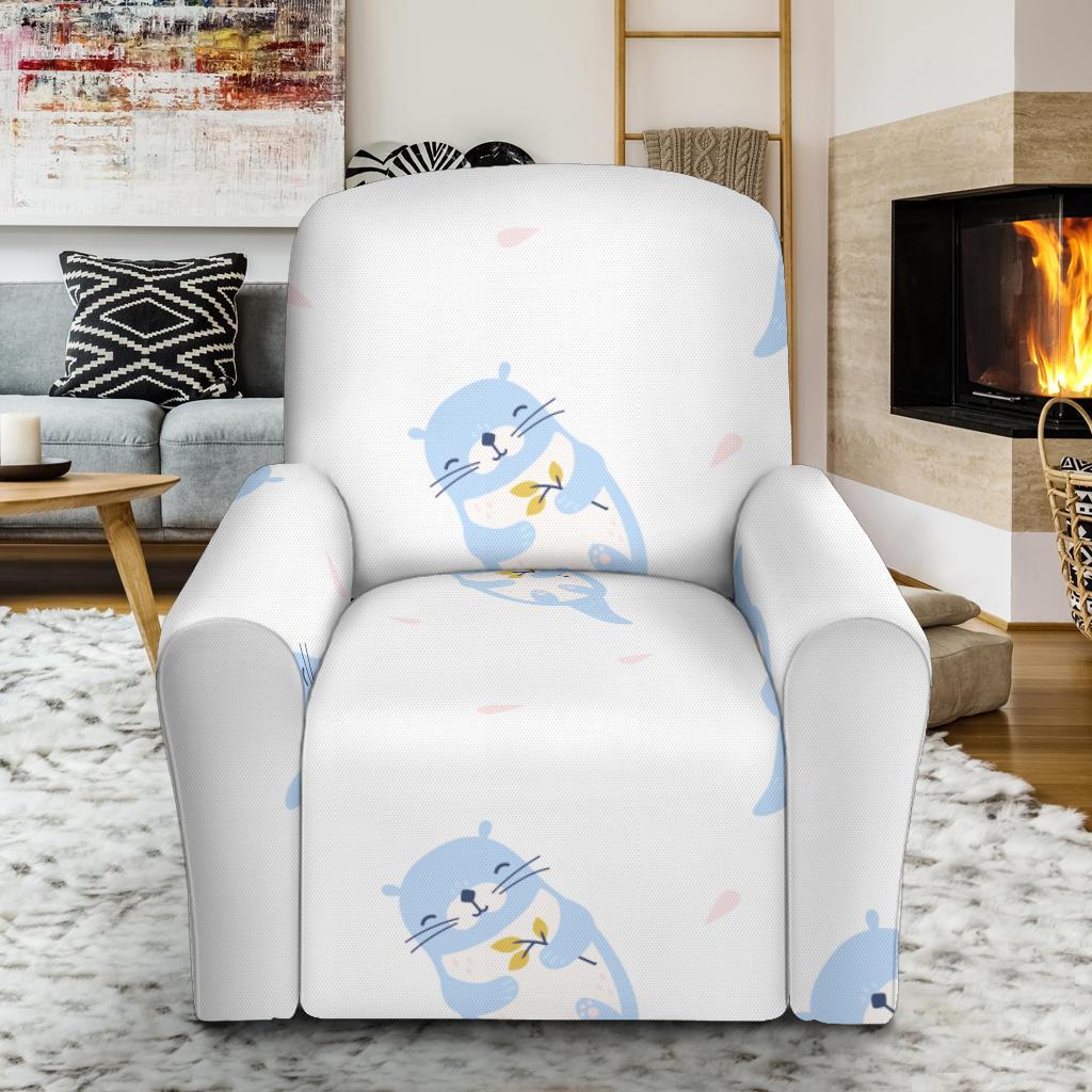 Cute Otter Pattern Print Recliner Cover-grizzshop