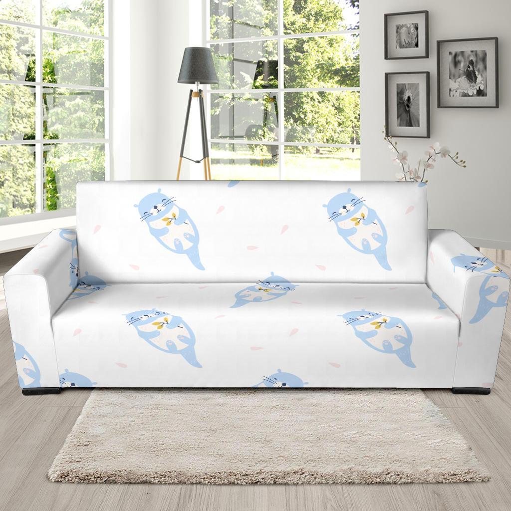 Cute Otter Pattern Print Sofa Covers-grizzshop