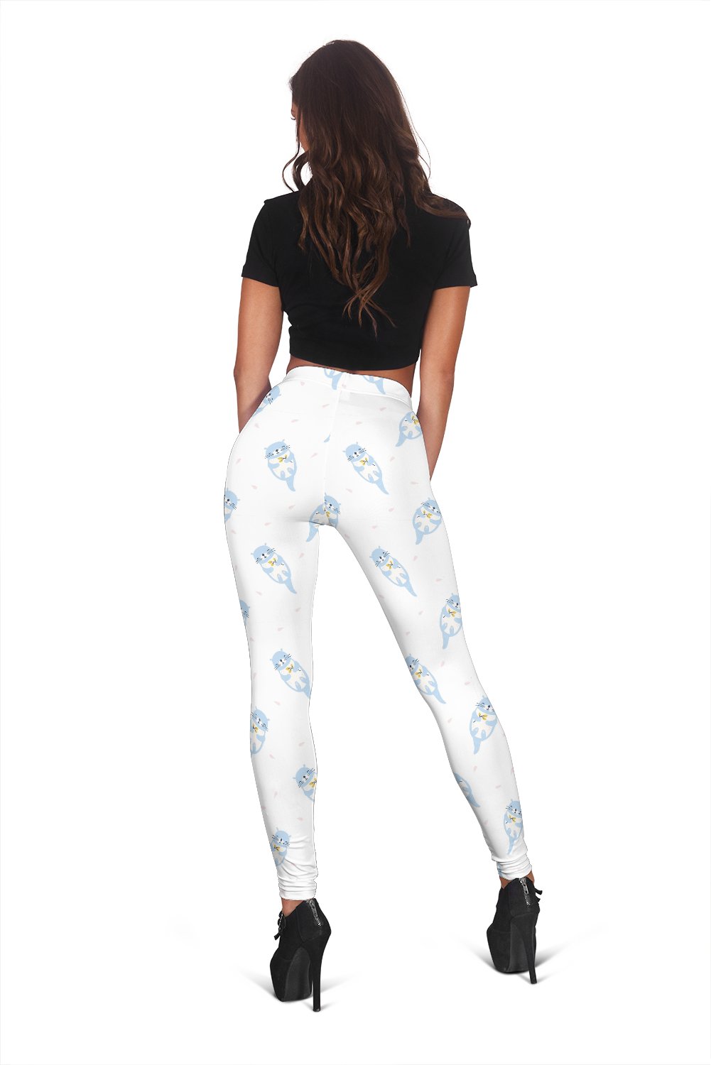 Cute Otter Pattern Print Women Leggings-grizzshop