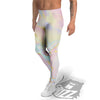 Cute Pastel Gold Marble Print Men's Leggings-grizzshop