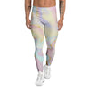 Cute Pastel Gold Marble Print Men's Leggings-grizzshop