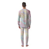 Cute Pastel Gold Marble Print Men's Pajamas-grizzshop