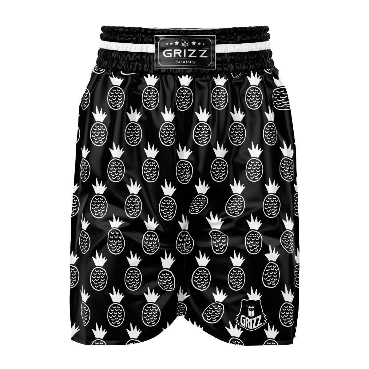 Cute Pineapple Black Print Pattern Boxing Shorts-grizzshop