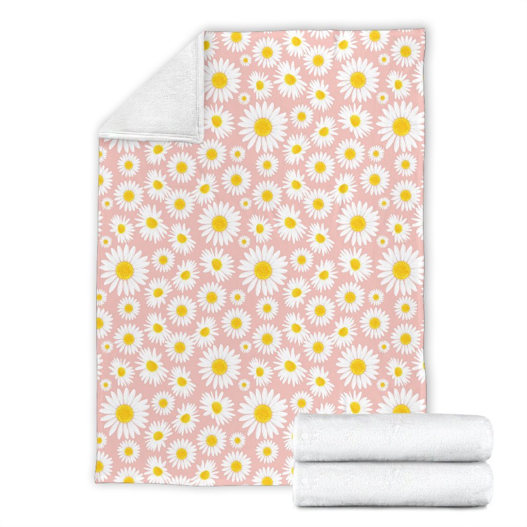 Cute Pink Daisy Pattern Print Blanket-grizzshop