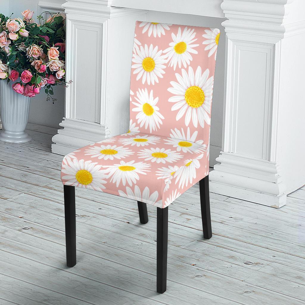 Cute Pink Daisy Pattern Print Chair Cover-grizzshop