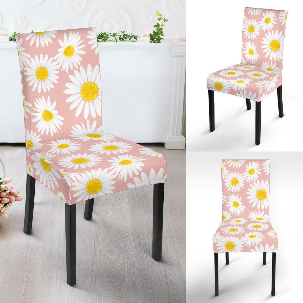 Cute Pink Daisy Pattern Print Chair Cover-grizzshop