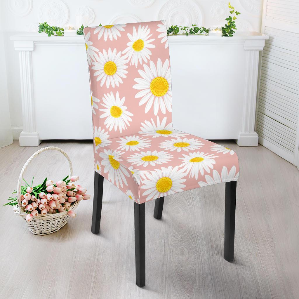 Cute Pink Daisy Pattern Print Chair Cover-grizzshop