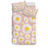 Cute Pink Daisy Pattern Print Duvet Cover Bedding Set-grizzshop