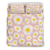 Cute Pink Daisy Pattern Print Duvet Cover Bedding Set-grizzshop