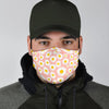 Cute Pink Daisy Pattern Print Face Mask-grizzshop