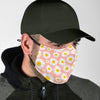 Cute Pink Daisy Pattern Print Face Mask-grizzshop