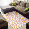 Cute Pink Daisy Pattern Print Floor Mat-grizzshop