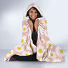 Cute Pink Daisy Pattern Print Hooded Blanket-grizzshop