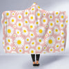 Cute Pink Daisy Pattern Print Hooded Blanket-grizzshop