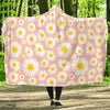 Cute Pink Daisy Pattern Print Hooded Blanket-grizzshop