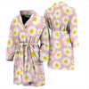 Cute Pink Daisy Pattern Print Men Long Robe-grizzshop