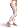 Cute Pink Daisy Pattern Print Pattern Women Leggings-grizzshop