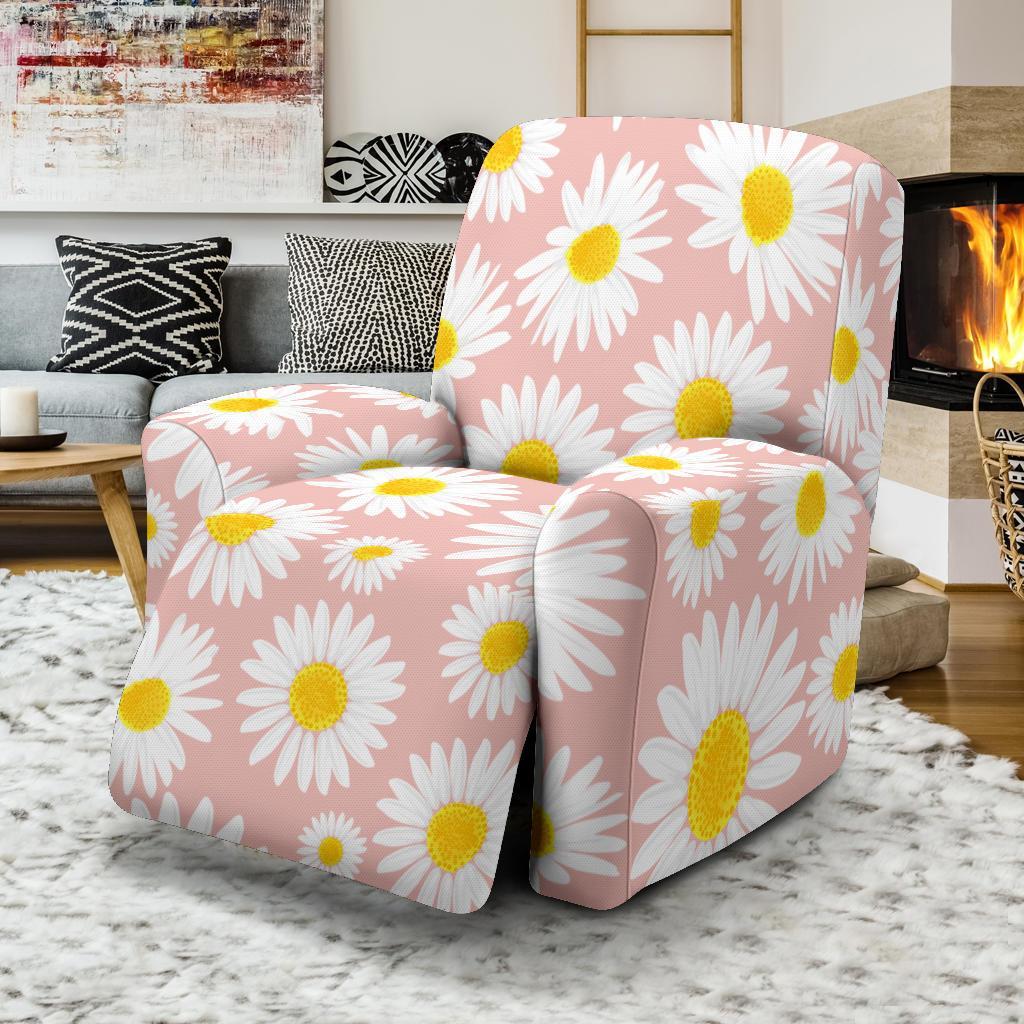 Cute Pink Daisy Pattern Print Recliner Cover-grizzshop