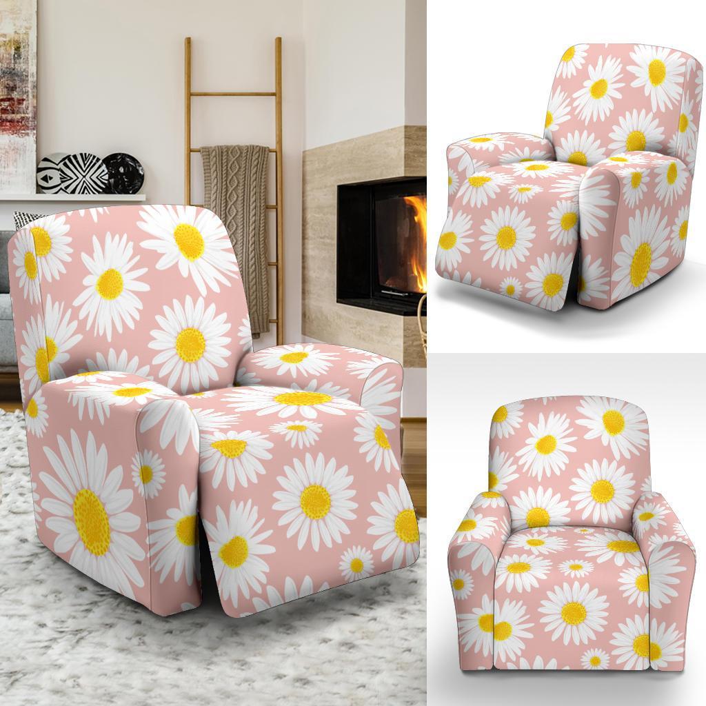 Cute Pink Daisy Pattern Print Recliner Cover-grizzshop